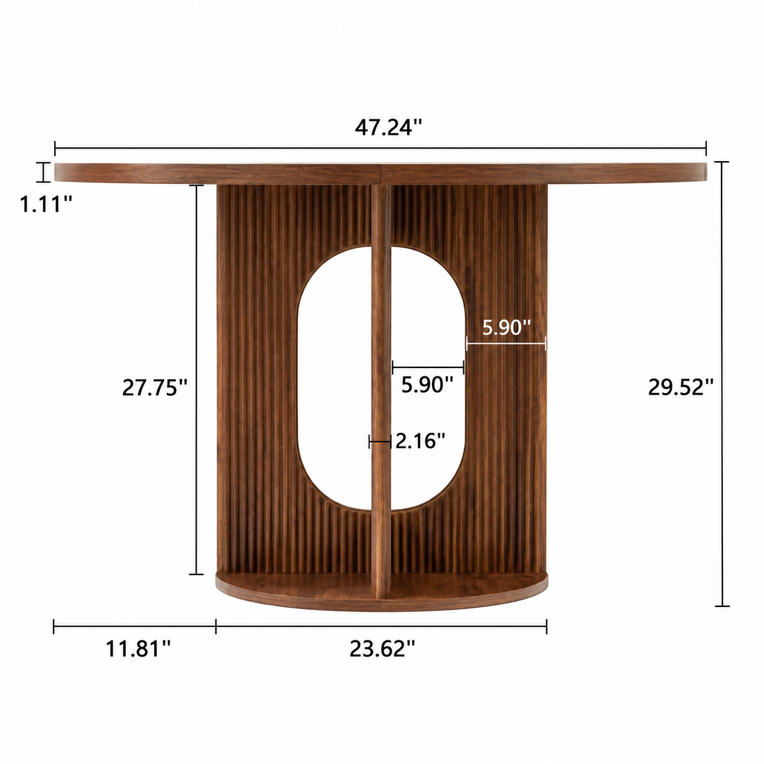 Organic Modern Round Table featuring Fluted Pedestal (47")